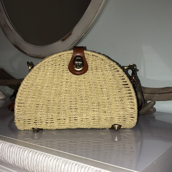 Patricia Nash Women Bonella Spring Wicker Natural Tan Susella Crossbody Mini Bag - Picture 9 of 16